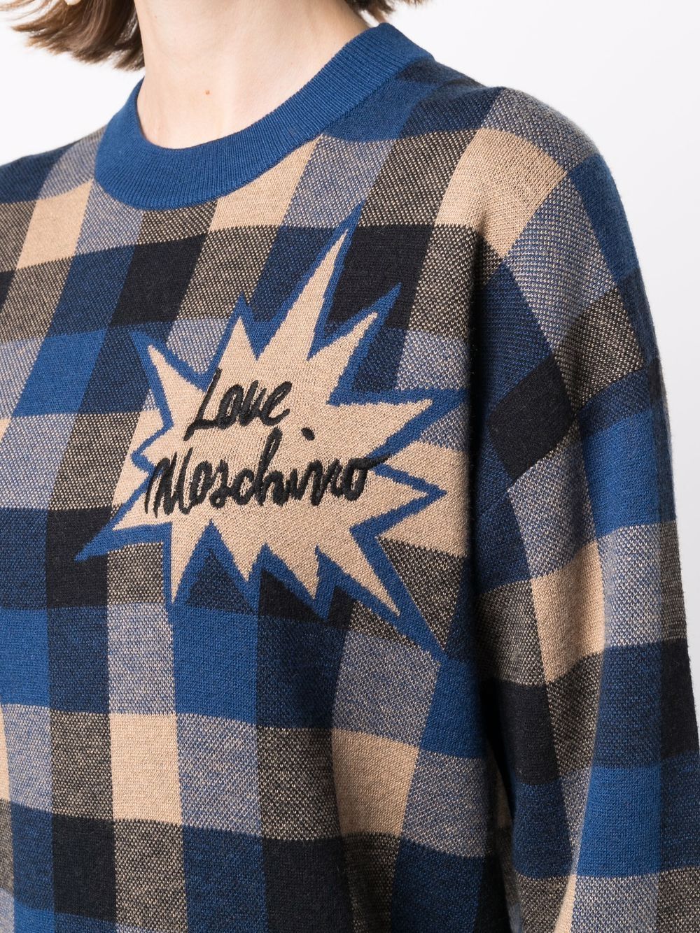 фото Love moschino трикотажное платье в клетку