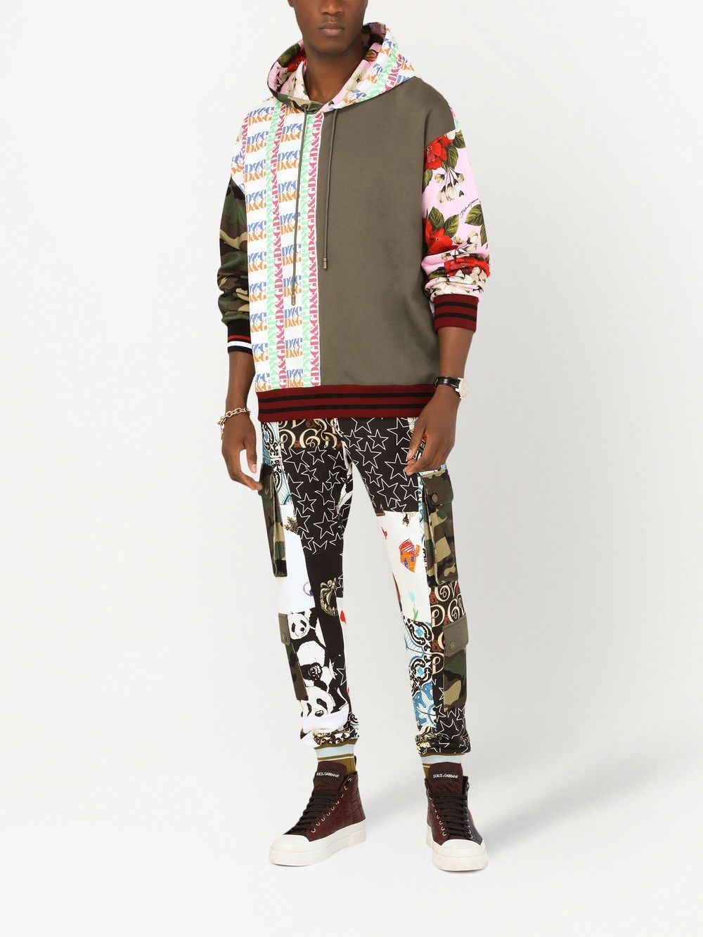 Dolce & Gabbana Hoodie met patchwork - Grijs