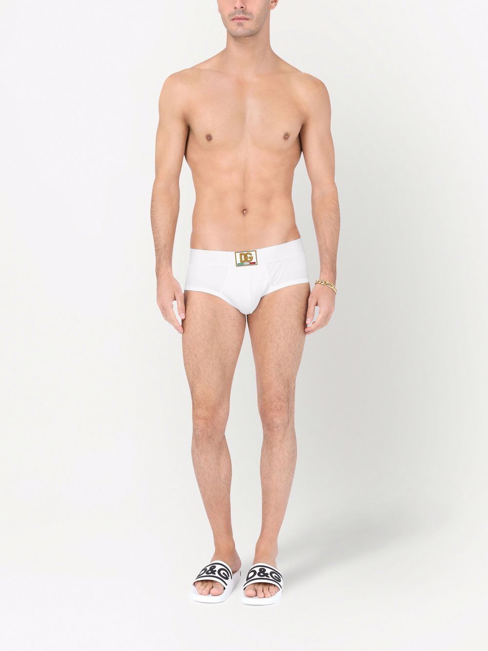 Dolce & Gabbana Slip met logoband - Wit