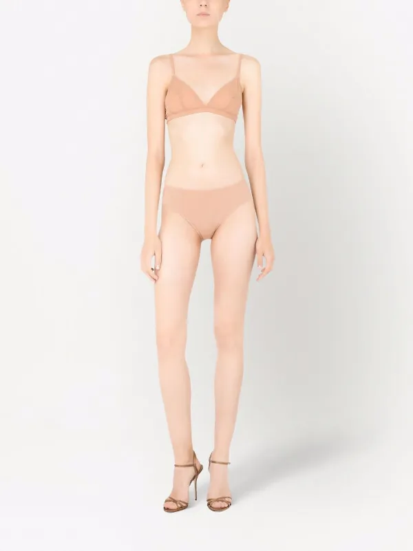 Dolce & Gabbana Jacquard Tulle Triangle Bra | Pink | FARFETCH