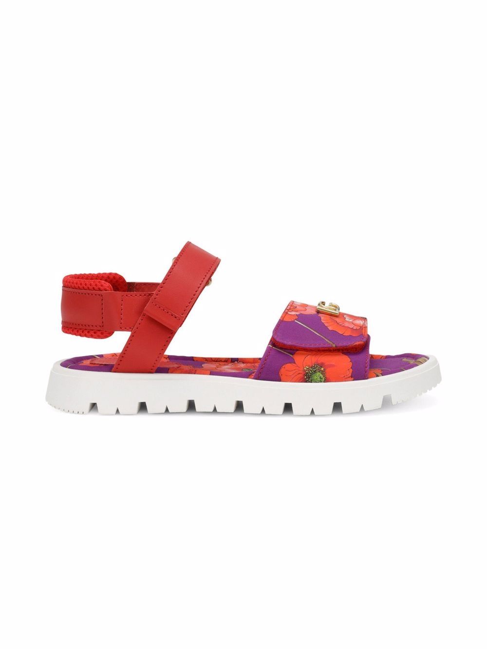 Dolce & Gabbana Kids floral-print touch-strap sandals - Red