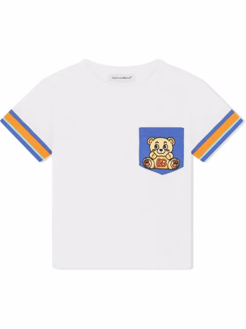 Dolce & Gabbana Kids تيشيرت قطن بجيب تيدي