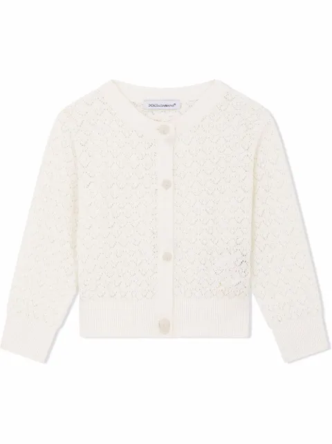 Dolce & Gabbana Kids fan-stitch cotton cardigan