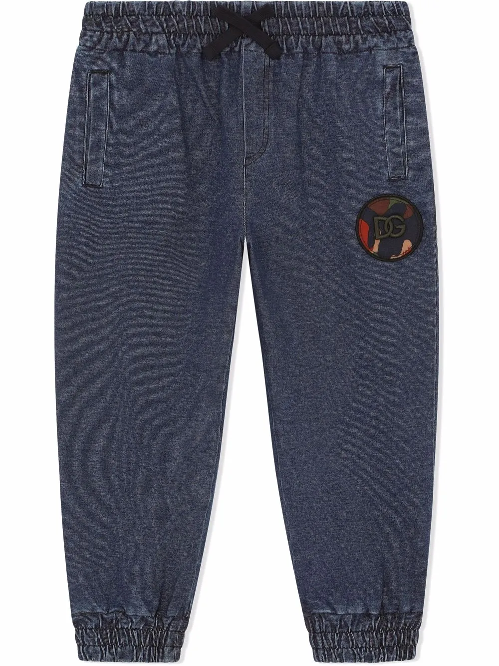 

Dolce & Gabbana Kids logo-patch jogging trousers - Blue