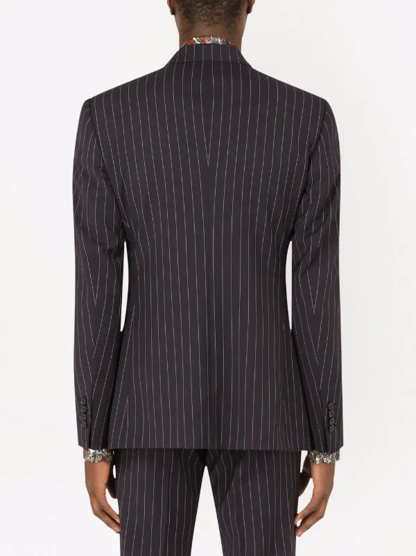 Dolce & Gabbana double-breasted Pinstripe Wool Suit | Black