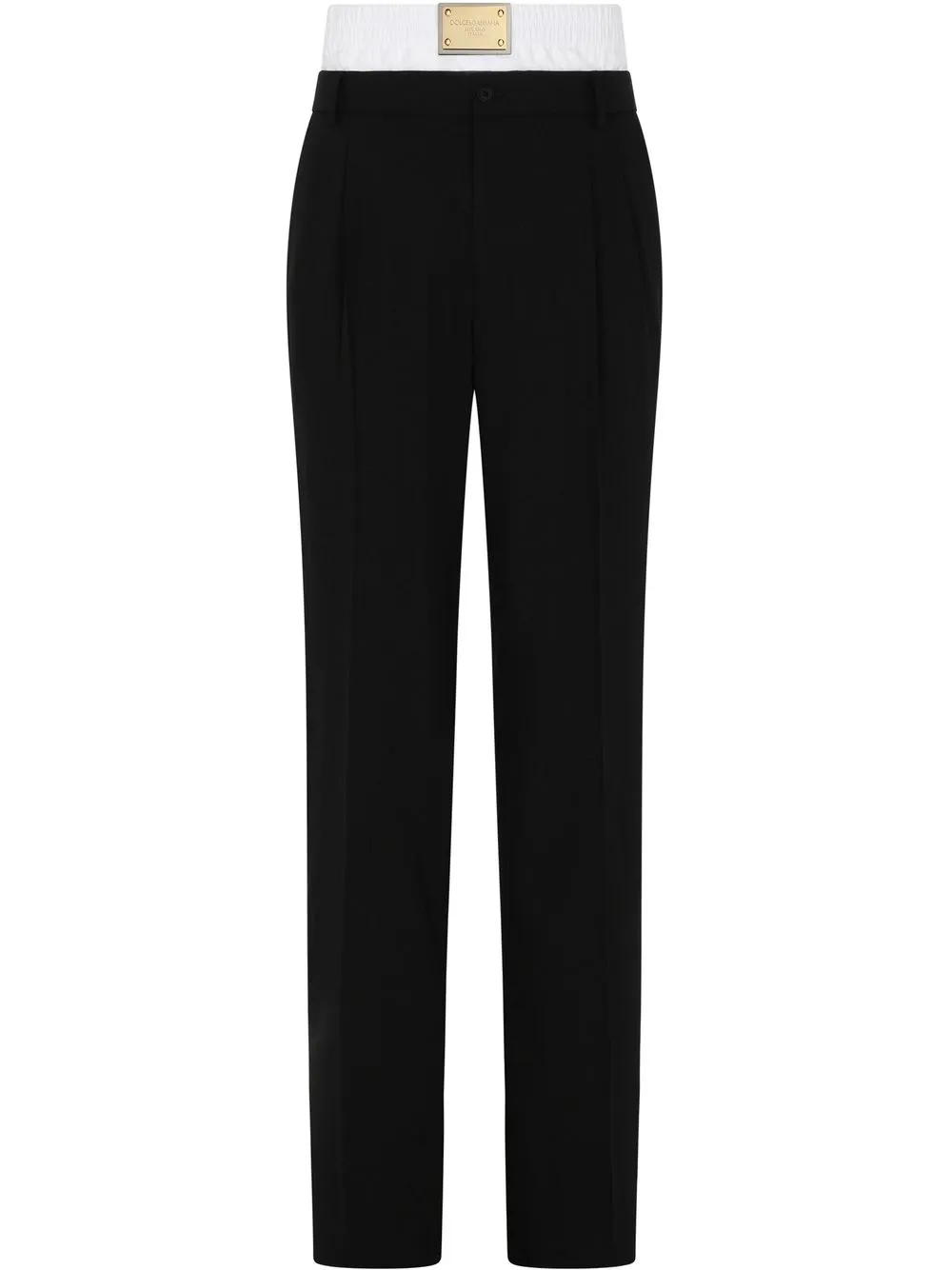 

Dolce & Gabbana pantalones rectos con pretina a capas - Negro