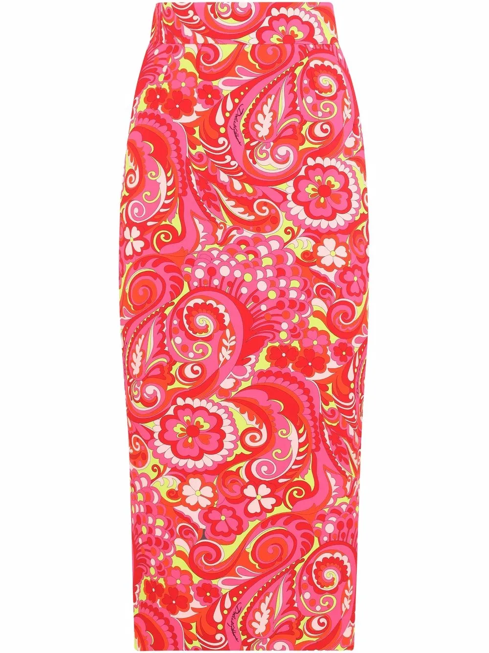 

Dolce & Gabbana falda midi con estampado de cachemira - Rojo