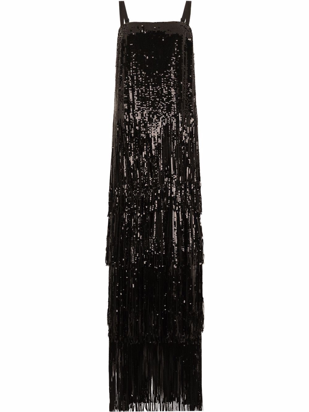 ＜Farfetch＞ Dolce & Gabbana ドルチェ&ガッバーナ フリンジ イブニングドレス - ブラック