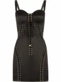 Dolce & Gabbana lace-up satin minidress - Black