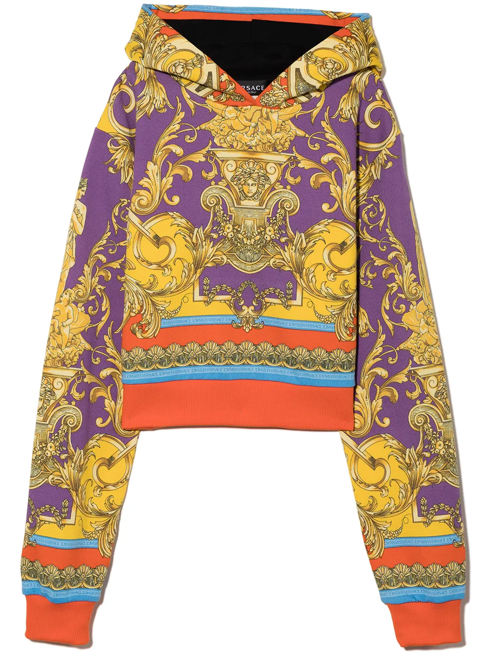 

Versace Kids hoodie con motivo barroco estampado - Morado