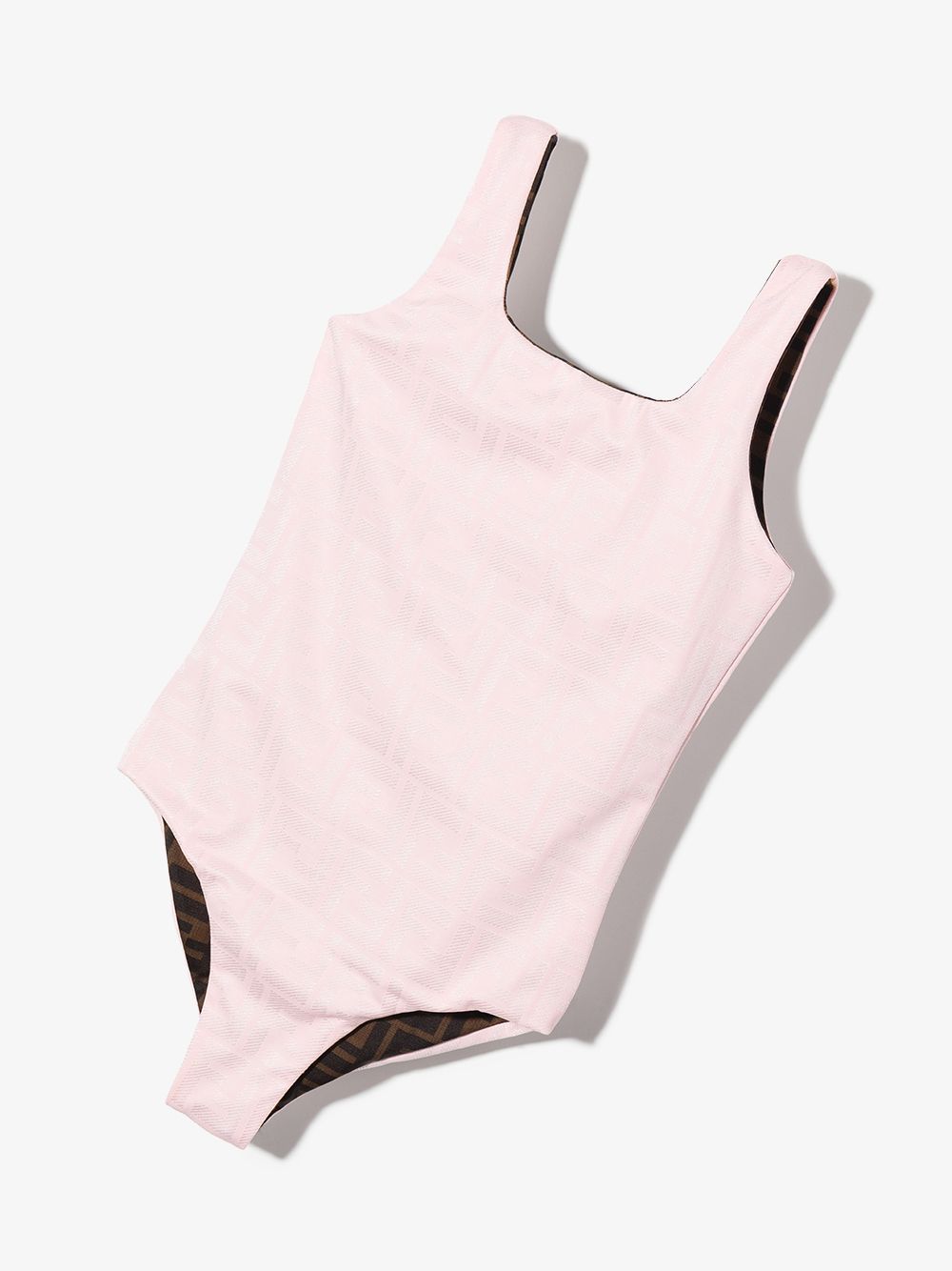 Shop Fendi Ff-logo Print Reversible Swimsuit In Pink