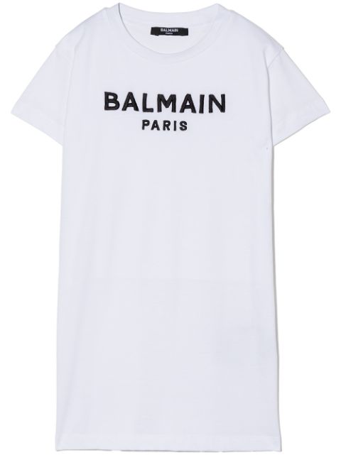 Balmain Kids logo print T-shirt dress