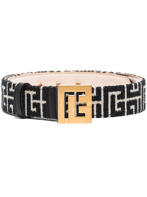 Balmain monogram jacquard logo-buckle belt