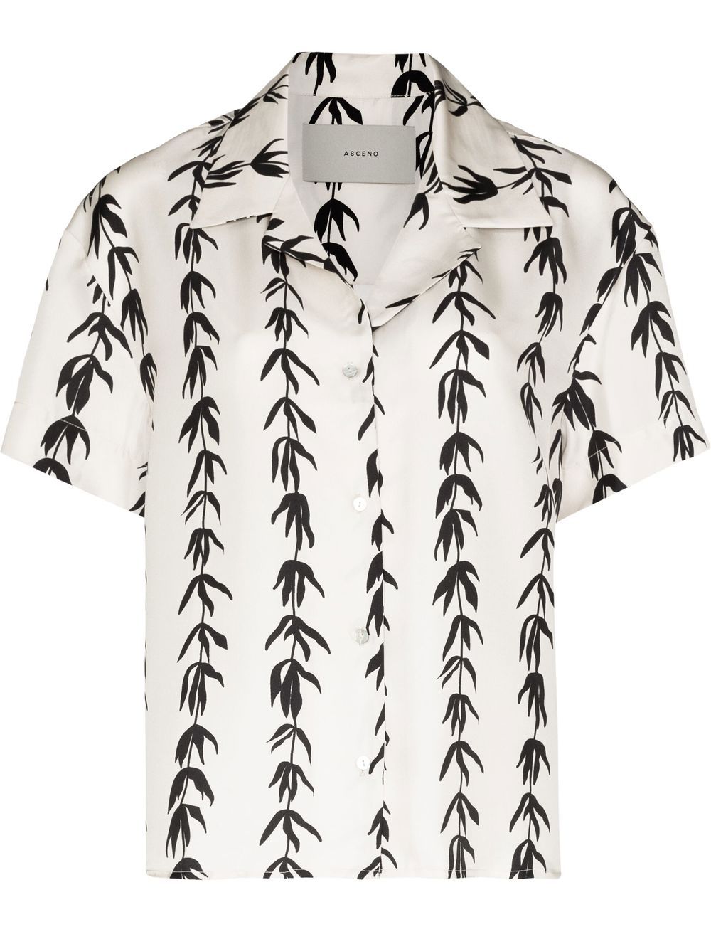 Asceno leaf print Silk Shirt Farfetch