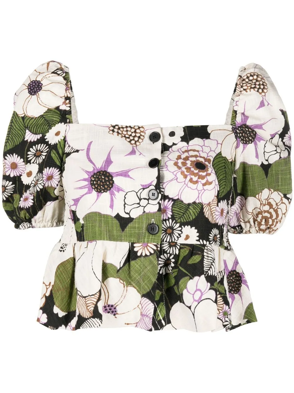 

Maje blusa con estampado floral - Neutro