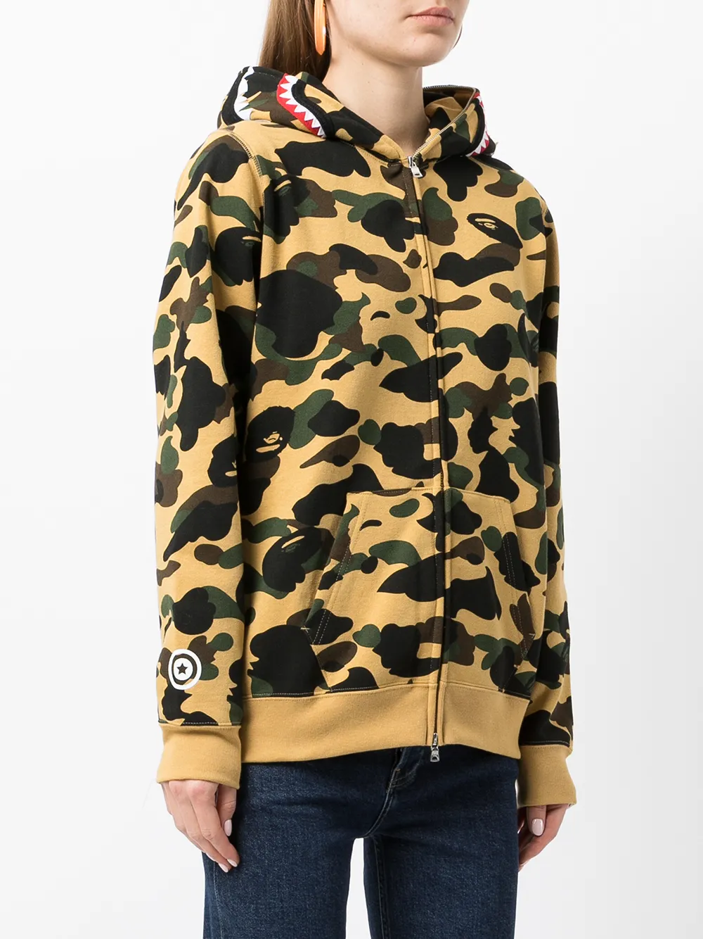 фото A bathing ape® худи на молнии с камуфляжным принтом