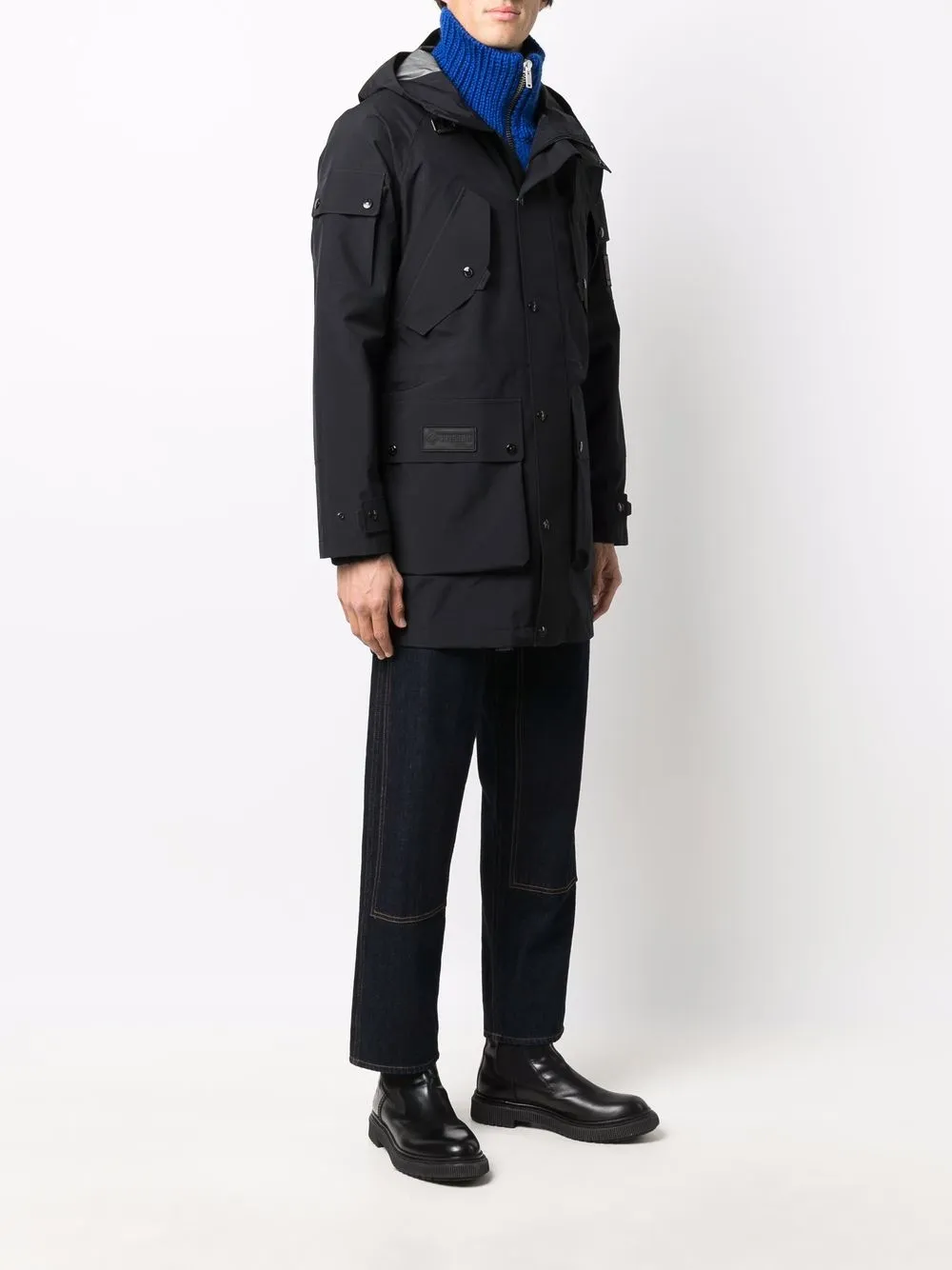 фото Belstaff пальто с капюшоном и нашивкой-логотипом