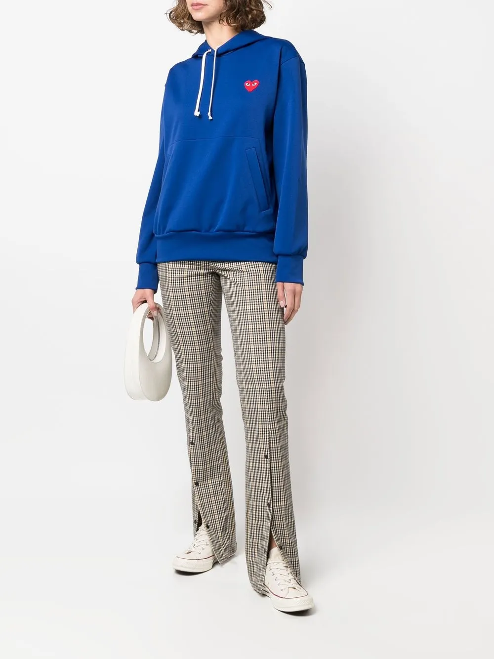 Comme Des Garçons Play Hoodie met geborduurd logo - Blauw