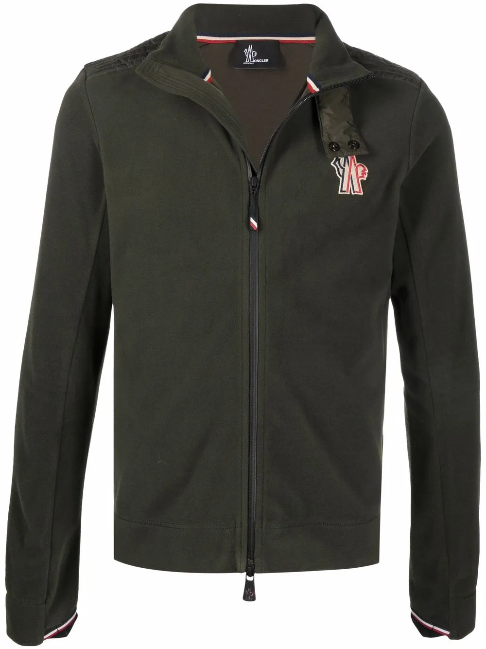 

Moncler Grenoble padded panel-detail fleece zip jacket - Green
