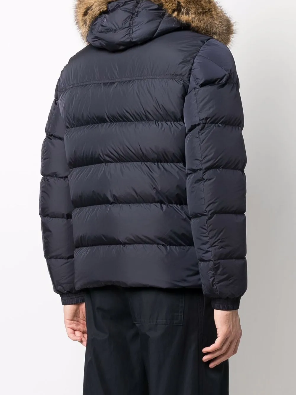 Moncler Marque fur trim Padded Down Jacket Farfetch