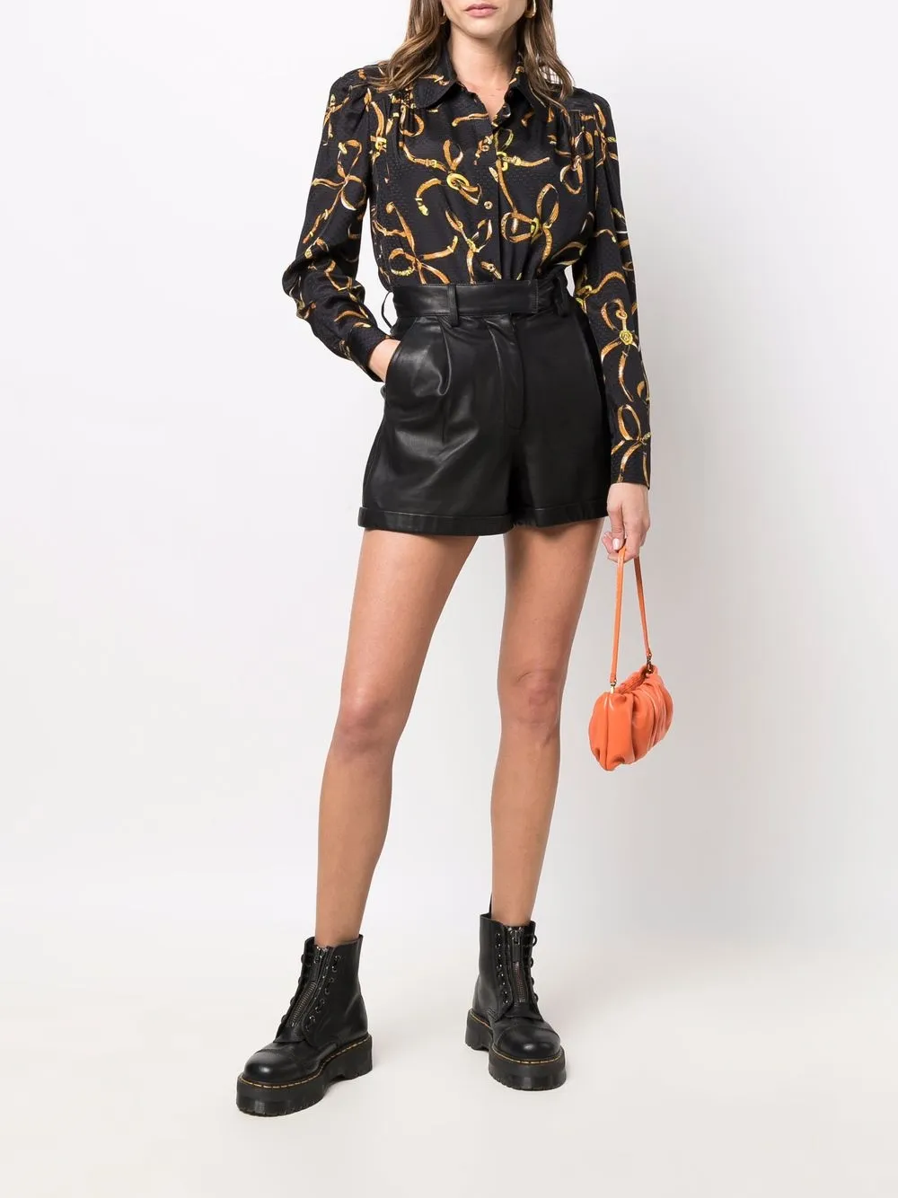 фото Boutique moschino рубашка с поясом и принтом