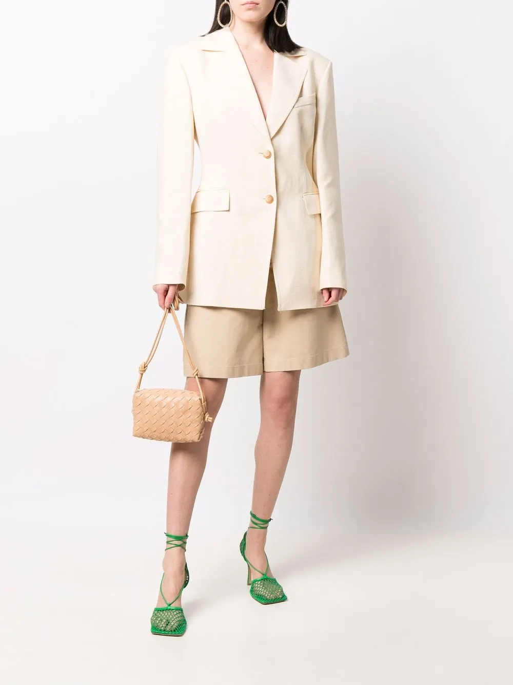 Bottega Veneta Intrecciato mini-crossbodytas - Beige