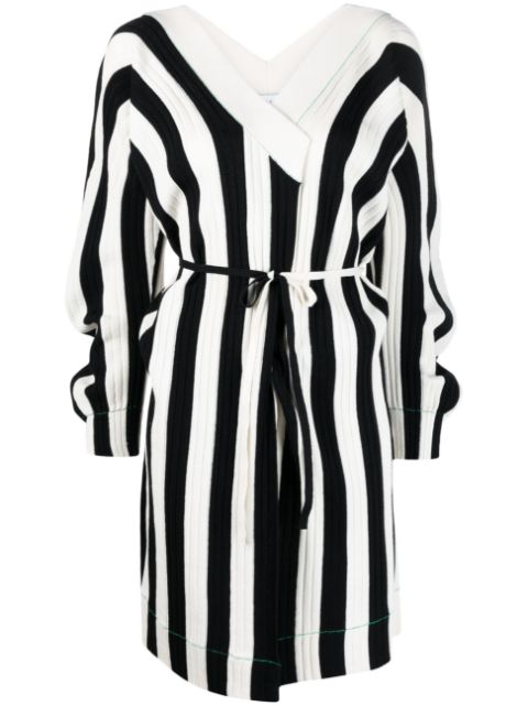 Bottega Veneta striped knitted wrap dress