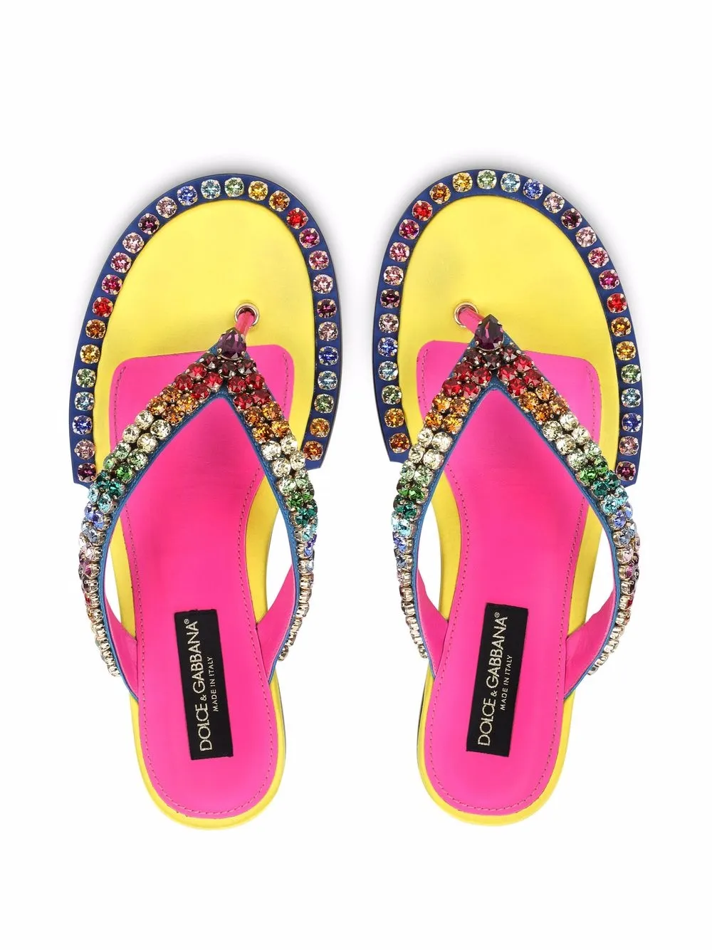 Dolce & Gabbana crystalembellished Leather flipflops Farfetch