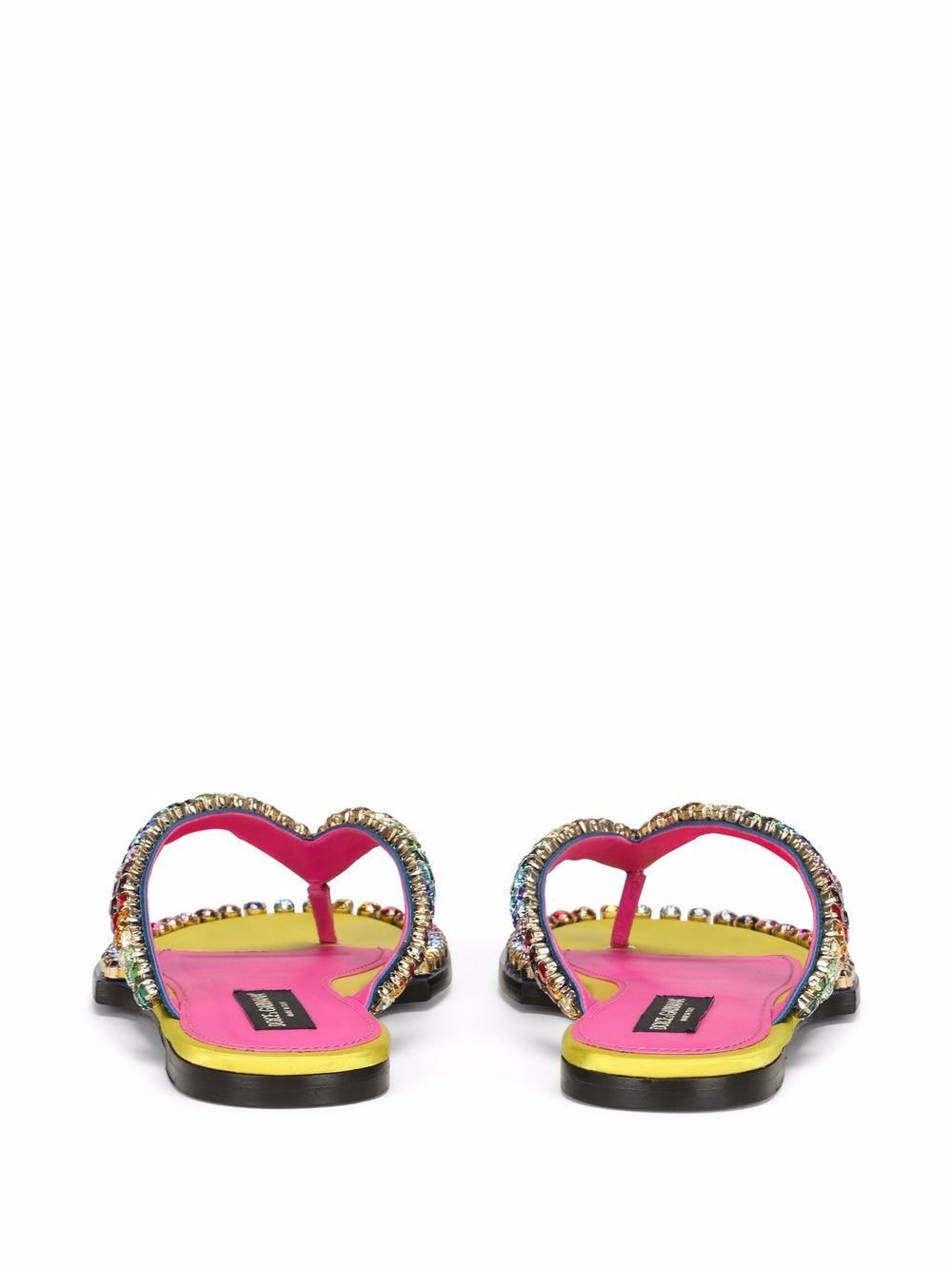 Dolce & Gabbana crystal-embellished Leather flip-flops - Farfetch