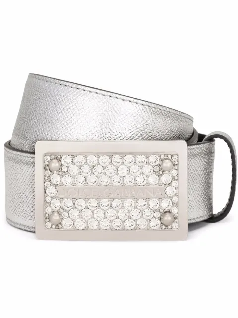 Dolce & Gabbana crystal-embellished buckle belt
