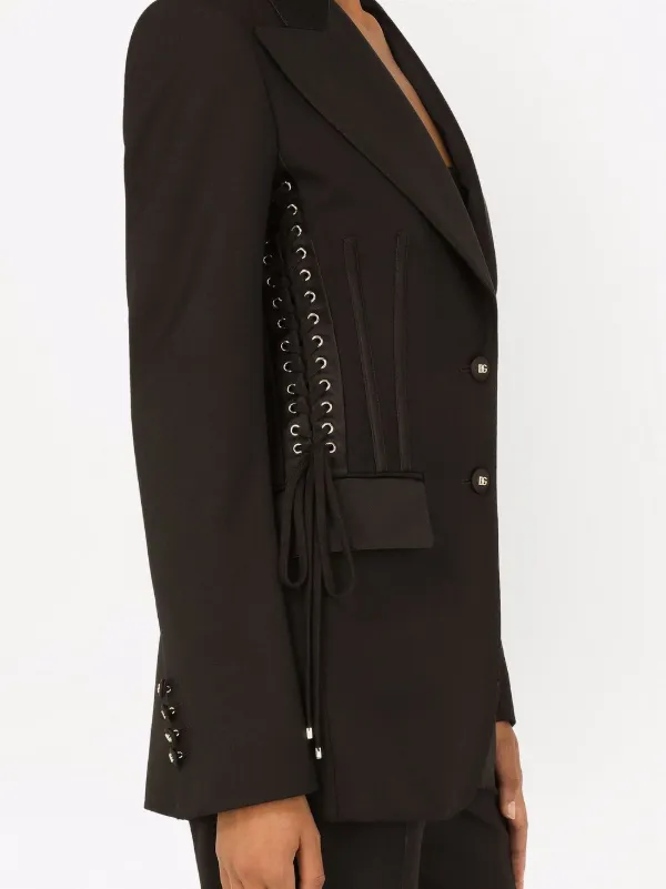 D&G ディーアンドジー　ドルチェアンドガッバーナ レース ジャケット Dolce & Gabbana ドルチェ＆ガッバーナ レースアップ シングル