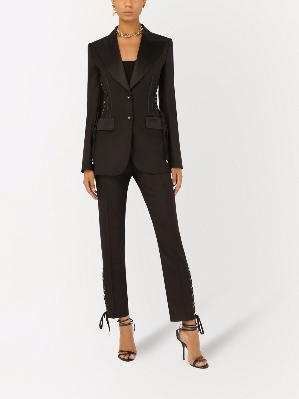 Dolce & Gabbana lace-up Detail single-breasted Blazer - Farfetch