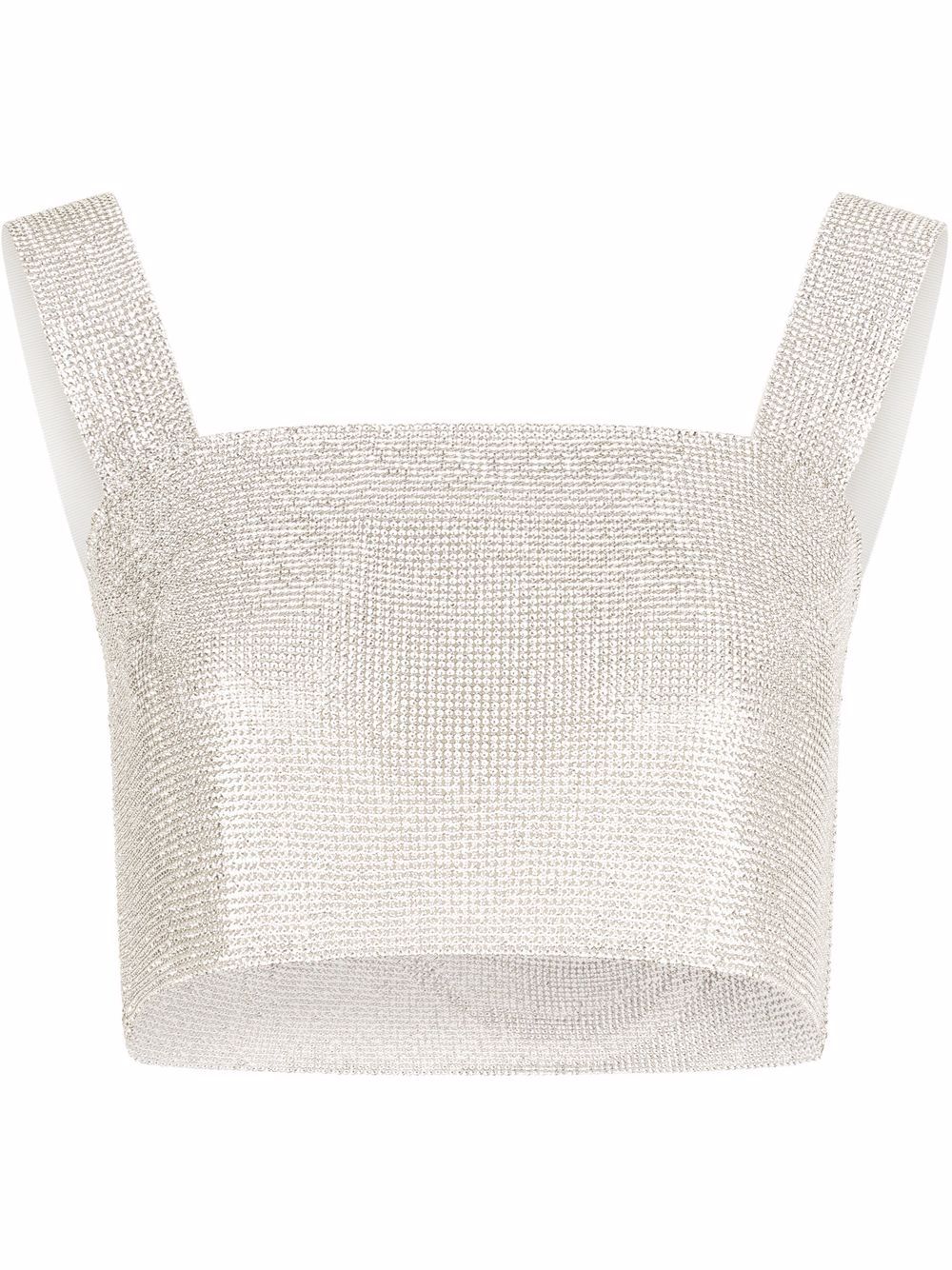 Dolce & Gabbana crystal mesh crop top - Silver