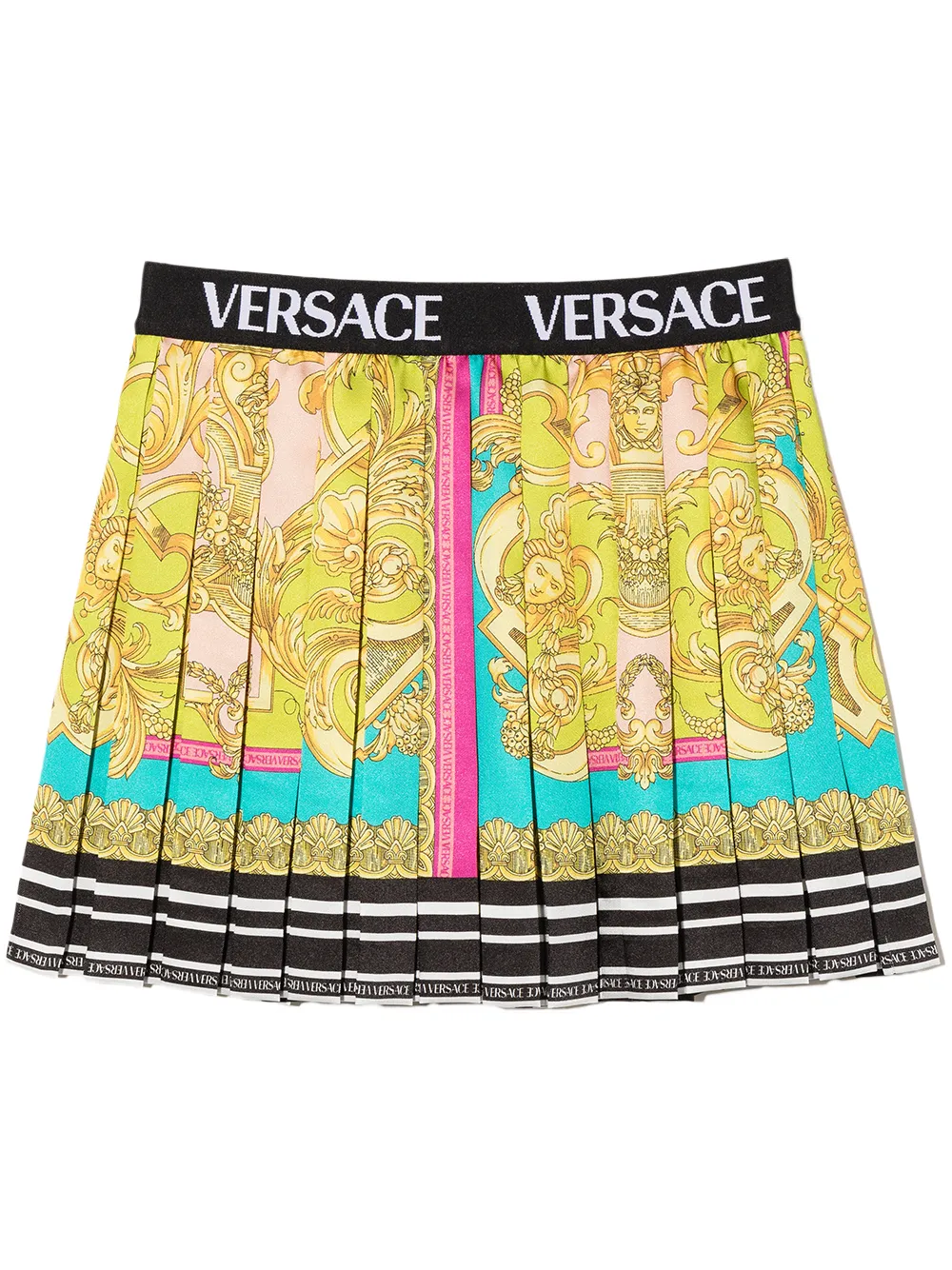 

Versace Kids falda plisada con estampado Barocco - Verde