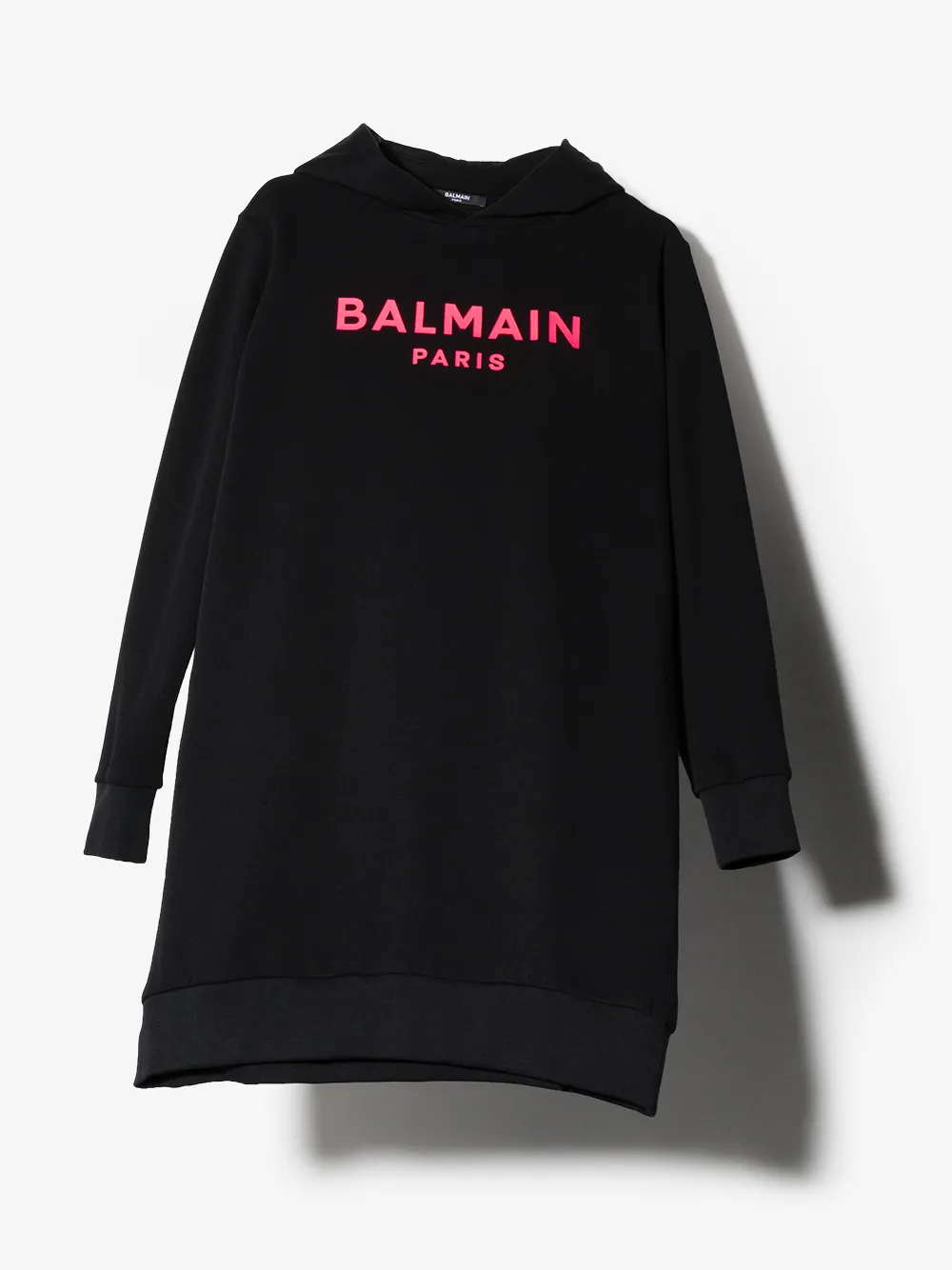 фото Balmain kids платье-толстовка с капюшоном и логотипом