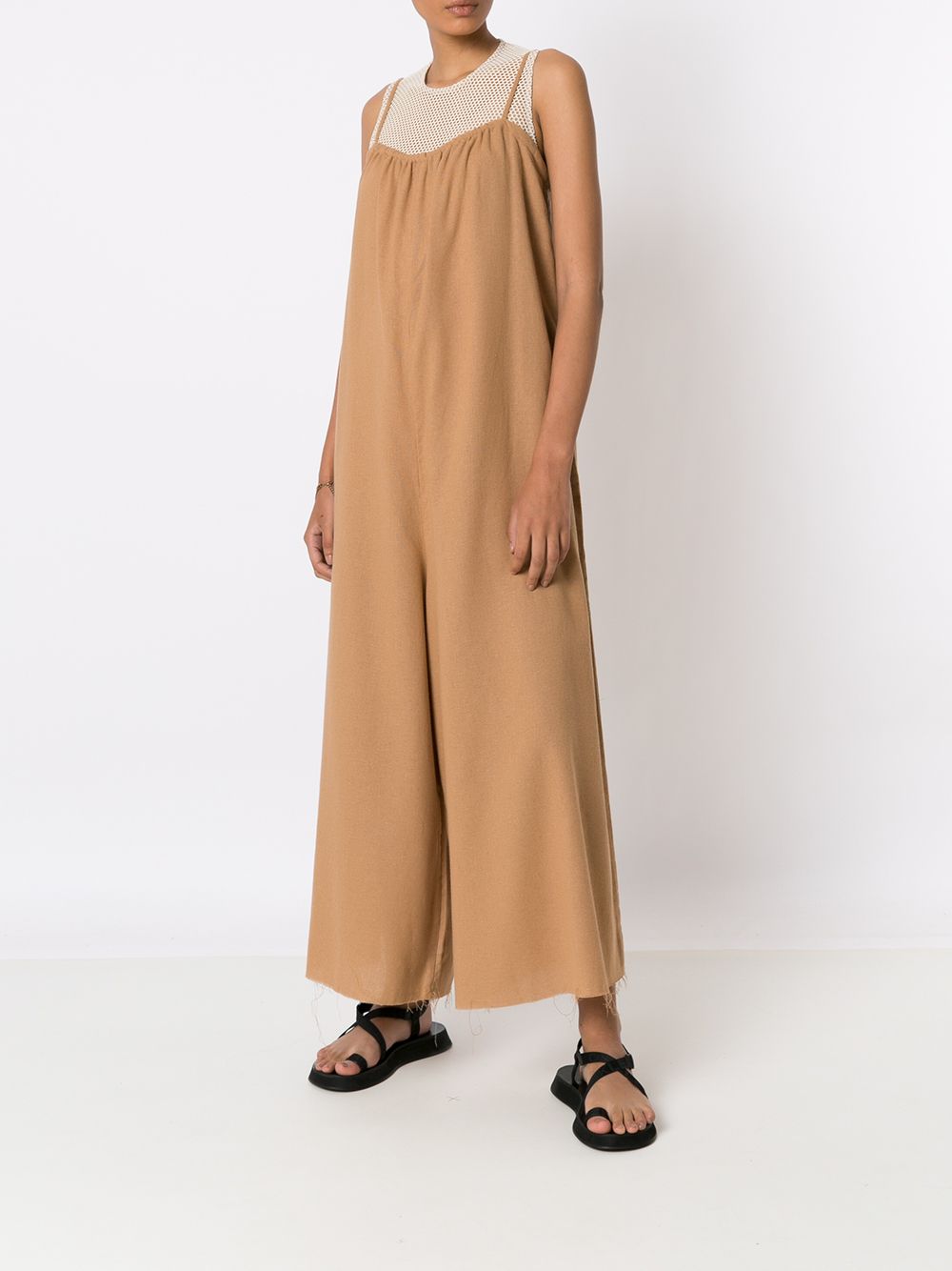 Osklen Jumpsuit met wijde pijpen - Bruin