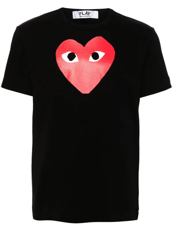 Comme Des Garcons Play heart print T shirt Black FARFETCH AU