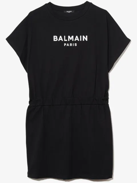 Balmain Kids logo-print cotton dress 