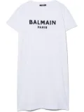 Balmain Kids TEEN logo-print T-shirt dress - White