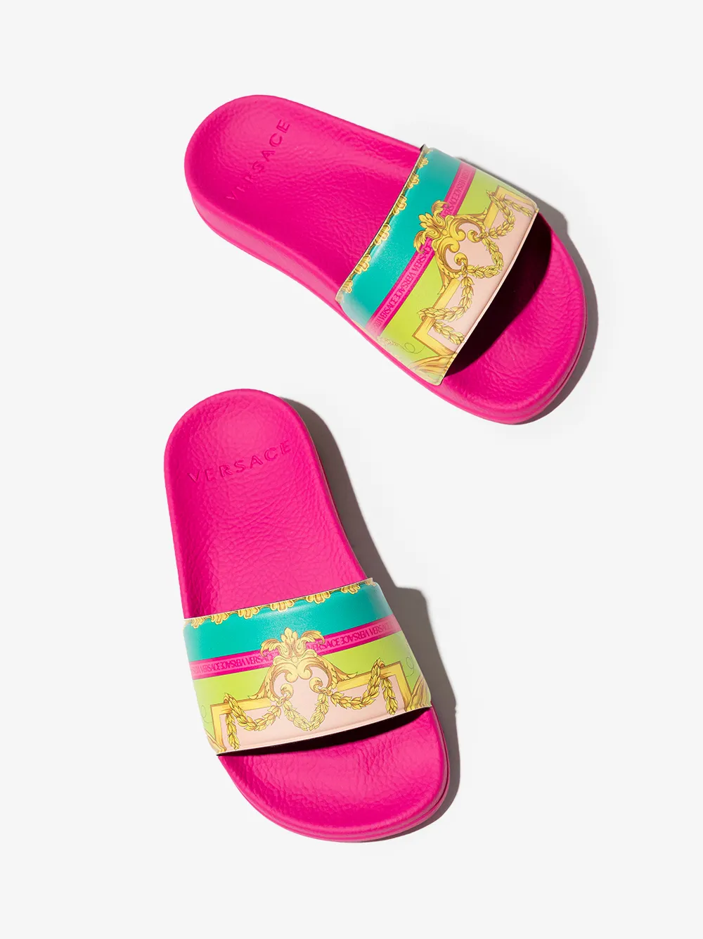 Versace Kids Slippers met barokprint - Roze