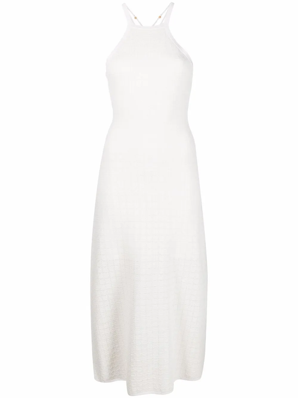 

SANDRO Yvana halterneck bead-embellished dress - White