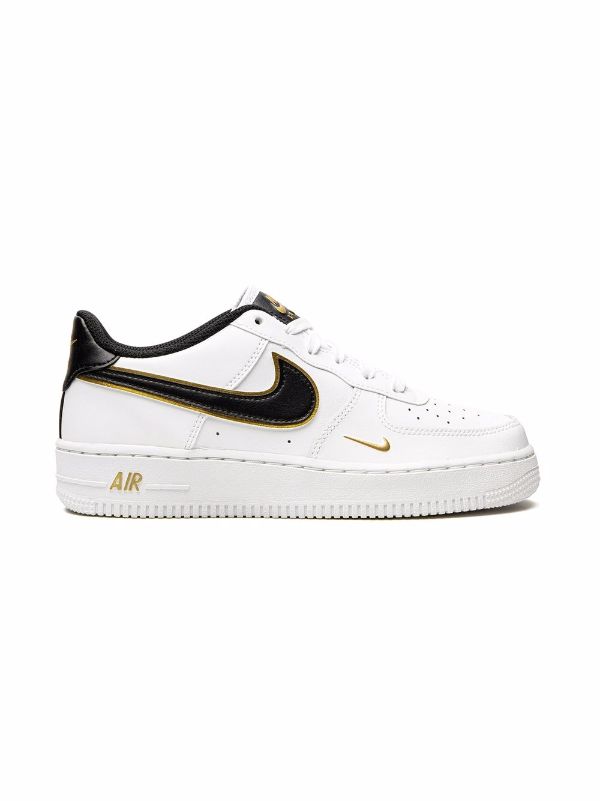 White fashion and metallic gold air force 1