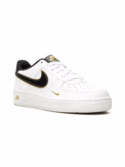Nike Kids Air Force 1 LV8 "White Metallic Gold" sneakers