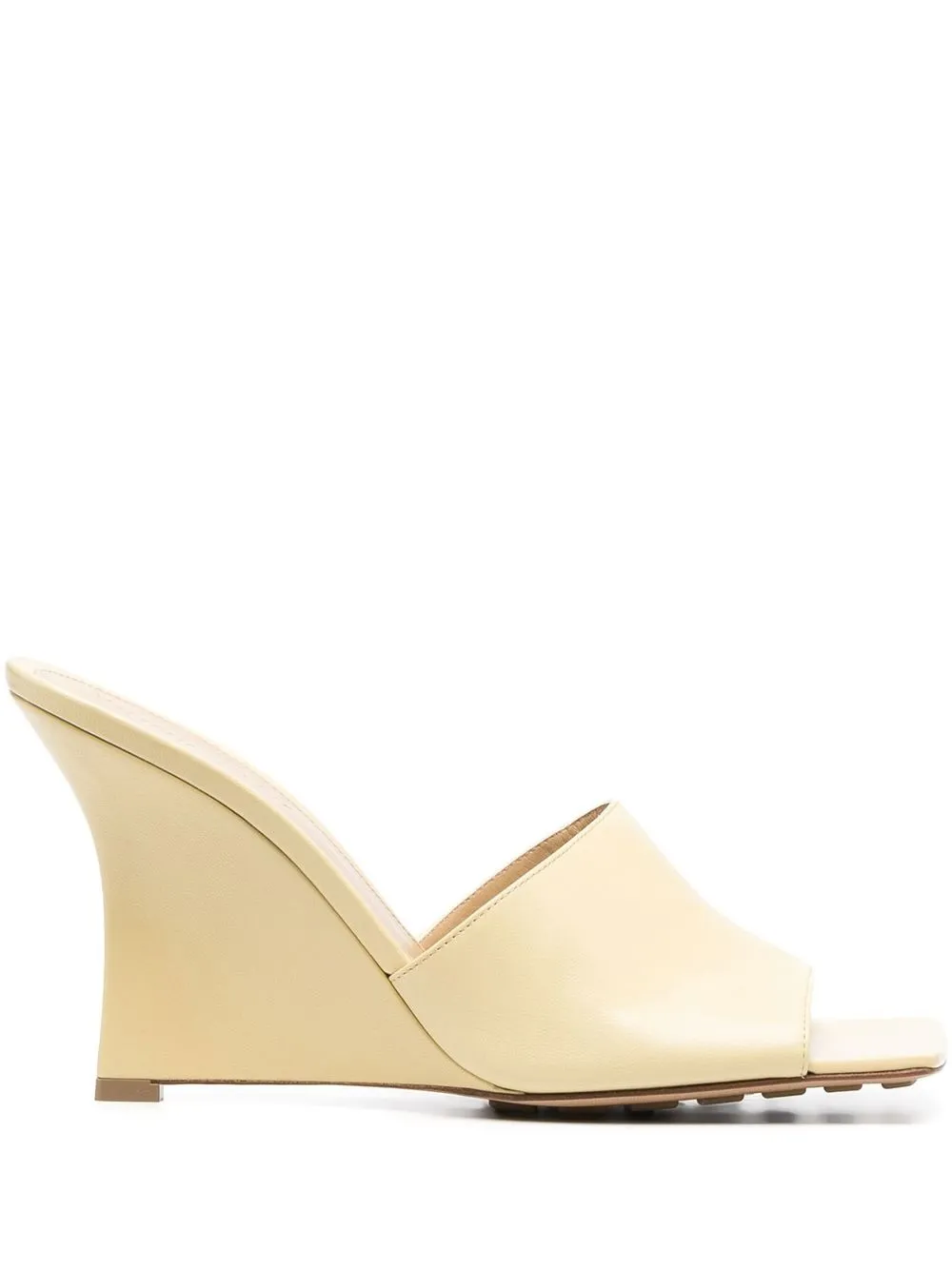 Bottega Veneta Wedge Leather 110mm Sandals In Yellow