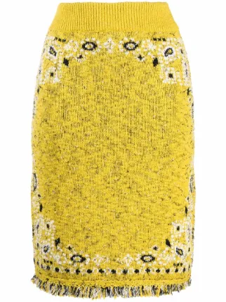 Alanui bandana print Knitted Skirt Farfetch