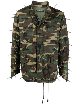 Sankuanz spike studded Camouflage Jacket Farfetch