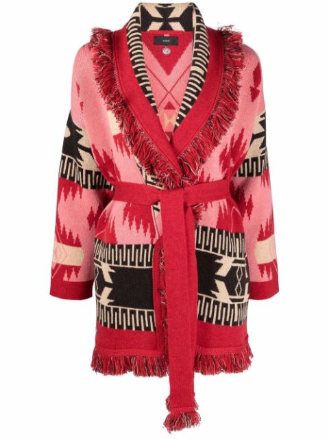 Alanui Icon jacquard belted cardigan Women