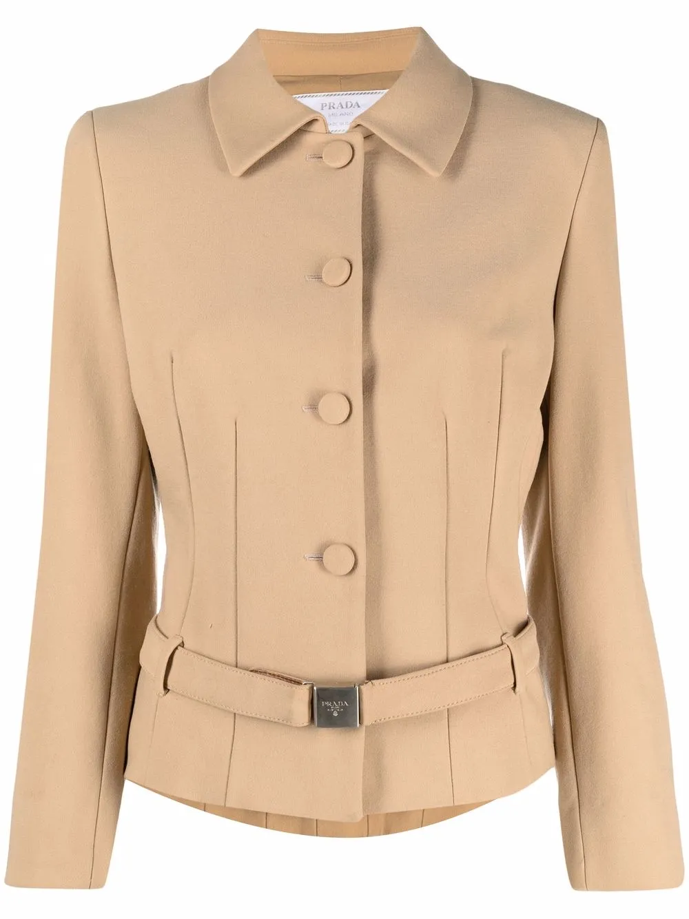 

Prada Pre-Owned 1990s single-breasted belted jacket - Neutrals