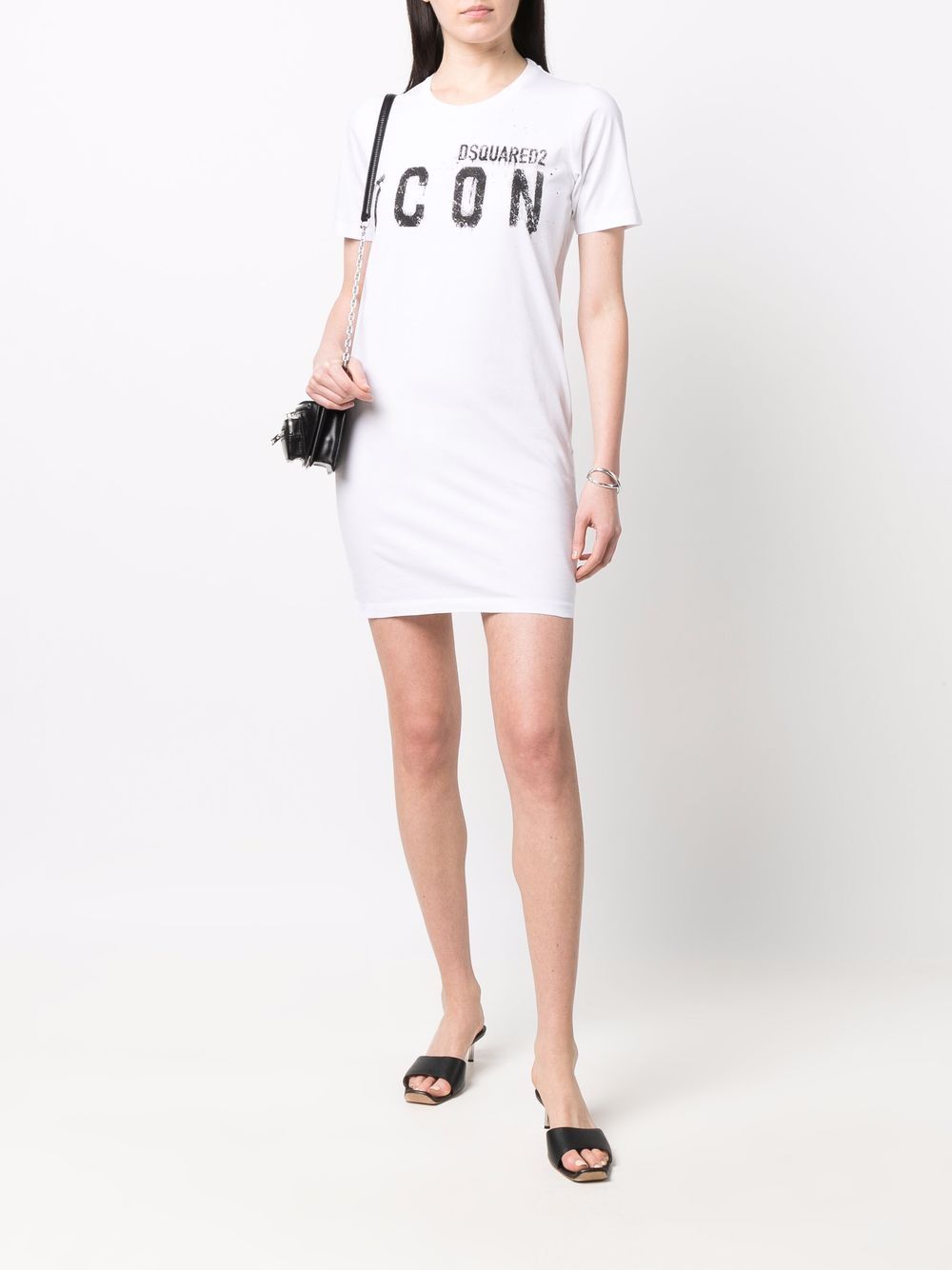 Image 2 of Dsquared2 Icon printed mini T-shirt dress