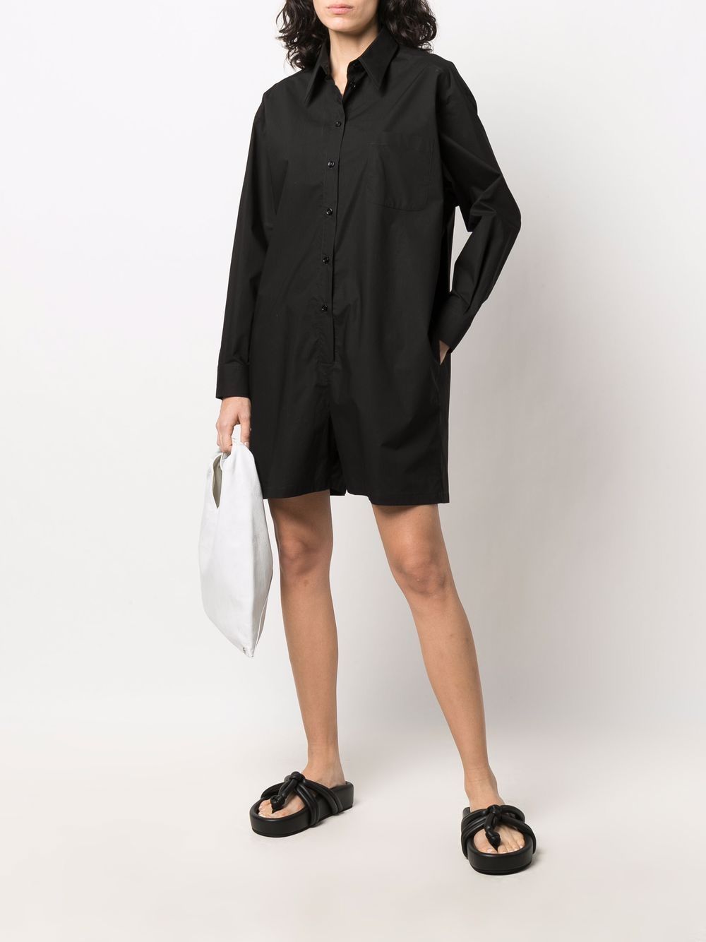 MM6 Maison Margiela Playsuit met lange mouwen - Zwart